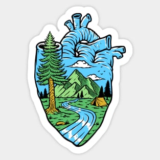 Nature in my heart illustration Sticker